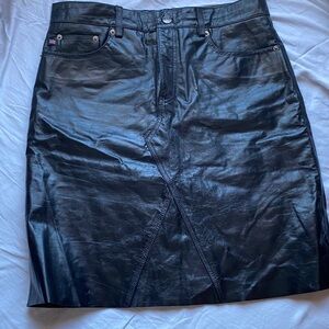 Polo by Ralph Lauren Black Leather Pencil Skirt